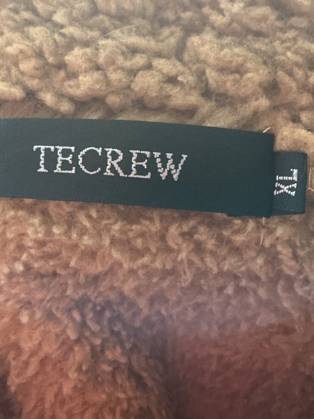 TECREW XL Camel Brown Sherpa Teddy Fleece Snap Front Cozy Winter Jacket - Picture 5 of 12